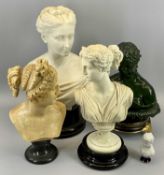 COPELAND PARIAN & COMPOSITION CLASICALLY STYLED BUSTS (5) - on various circular stands, the Copeland