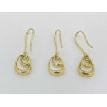 GEORG JENSEN - a trio of 18ct gold twin loop earrings, 7grms
