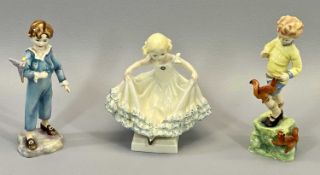 ROYAL WORCESTER CABINET FIGURINES (3) - all modelled by F G Doughty titled '3360 Masquerade',