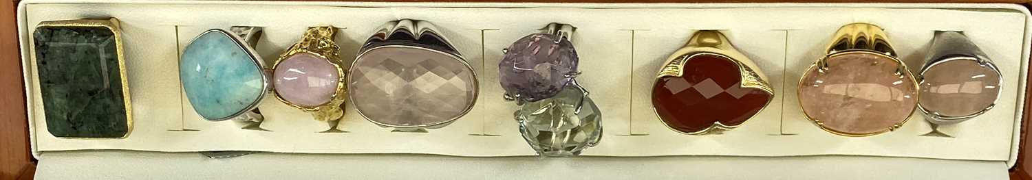 T G G C HARD & GEM STONE SET RINGS (16) by The Genuine Gemstone Company, all having large and - Image 3 of 3