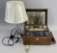 VICTORIAN WALNUT VANITY BOX & OTHER COLLECTABLES, the box with interior mirror to the lid,