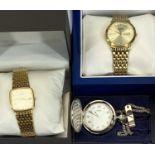 PLUS LOT 19 - ROTARY QUARTZ GENTLEMAN'S WRISTWATCHES (2) and a Lorus chrome plated pocket watch on