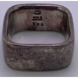 GEORG JENSEN 925 SQUARE SILVER DRESS RING - Size M-N, 9mm wide, 13grms