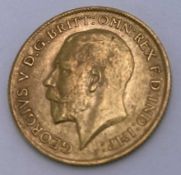 GEORGE V GOLD HALF SOVEREIGN - dated 1911, 4grms