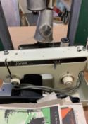 JONES 672 ELECTRIC SEWING MACHINE WITH FOOT PEDAL IN CARRY CASE and other items to include a