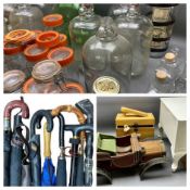 DEMIJOHNS (8), Kilner vintage provision containers, apothecary type bottles, a carboy and an