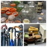 DEMIJOHNS (8), Kilner vintage provision containers, apothecary type bottles, a carboy and an