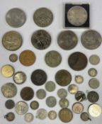 MIXED BRITISH & OTHER COINAGE - a small parcel to include a George V 1935 crown and six other