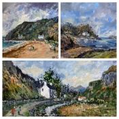 DORIS CRICHTON oils on canvas (3) - typical scenic works, a pair in white frames and another similar