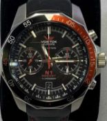 VOSTOK EUROPE N1 ROCKET CHRONOGRAPH STAINLESS STEEL CASED WRISTWATCH - with leather strap, Product