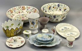 MIXED POTTERY & PORCELAIN GROUP - Minton Haddon Hall, 29cms diameter fruit bowl, Coalport Pageant,