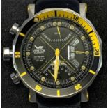 VOSTOK EUROPE LUNOKHOD HELIUM VALVE GENTLEMAN'S WRISTWATCH - stainless steel case with stitched