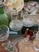 VINTAGE & LATER GLASSWARE - to include a pair of miniature squat decanters with stoppers and