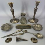 HALLMARKED SILVER ITEMS, DUTCH & OTHER WHITE METAL, the silver mainly in scrap condition, 4.3ozt