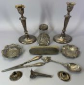 HALLMARKED SILVER ITEMS, DUTCH & OTHER WHITE METAL, the silver mainly in scrap condition, 4.3ozt