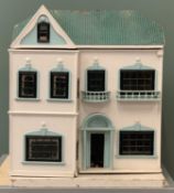 GOOD VINTAGE WOODEN DOLL'S HOUSE having various furniture contents and miniature goods/dolls ETC,