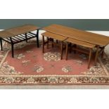 VINTAGE & LATER FURNITURE PARCEL to include a pink floral rug with tassel ends, 224 x 170cms,