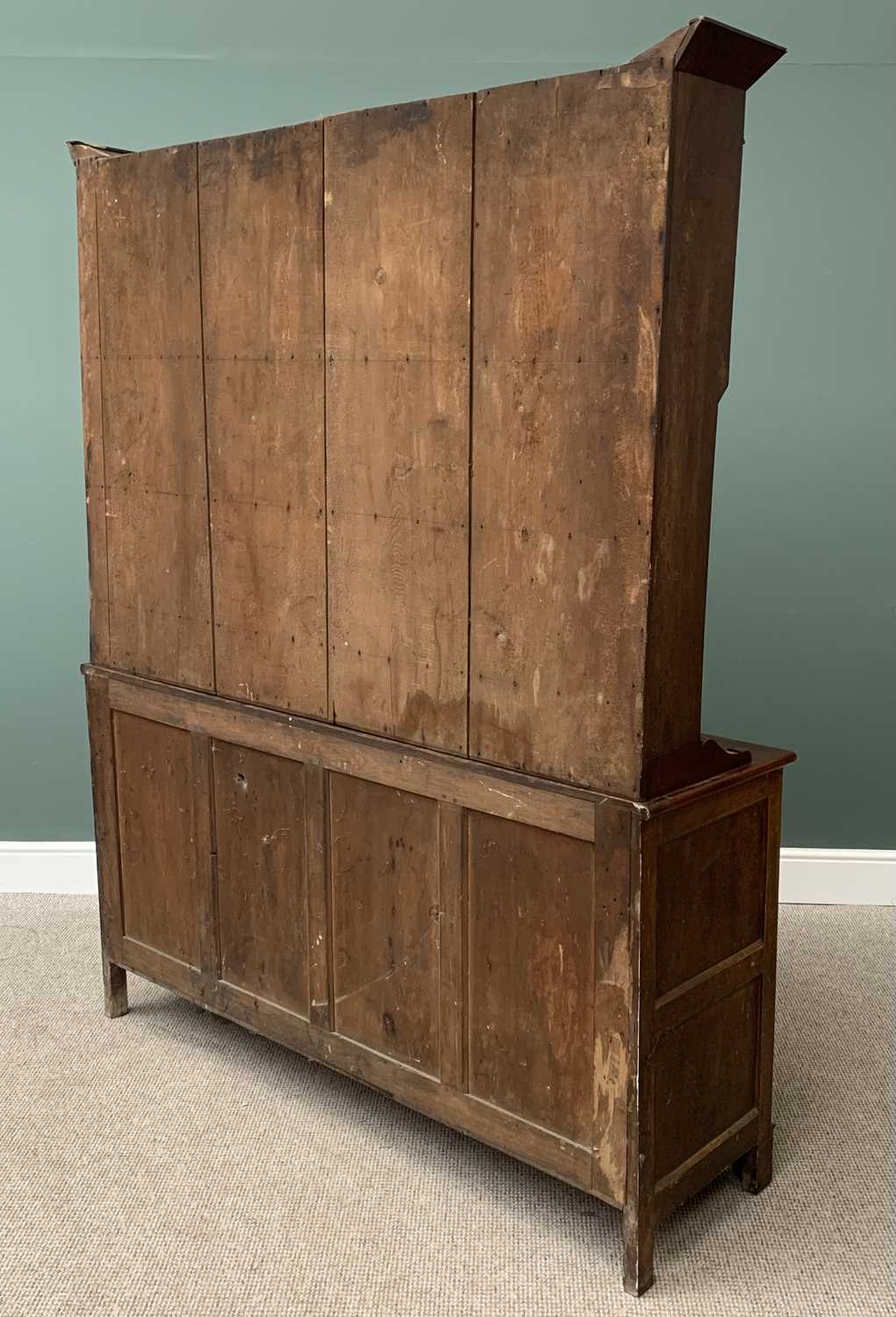 CIRCA 1850 ANGLESEY FARMHOUSE BREAKFRONT DRESSER, oak and mahogany with diamond and dot inlaid - Image 5 of 5