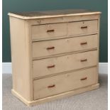VINTAGE PAINTED PINE CHEST of two short over three long drawers, 95cms H, 101cms W, 46cms D