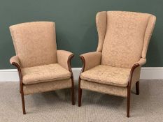 LADY'S & GENT'S PARKER KNOLL ARMCHAIRS (2) to include a wingback example, 93cms H, 69cms W, 50cms D,