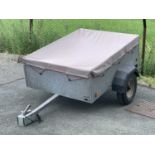 CADDY 535 SINGLE AXLE TRAILER with cover, 500kg capacity, 220cms L overall, 152cms W including wheel