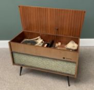 MID CENTURY PYE STEREO CABINET with Garrard model 209 turntable, 64cms H, 96cms W, 39cms D