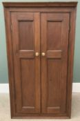 VINTAGE PINE TWO DOOR WALL HANGING CORNER CUPBOARD with interior shelves, 121cms H, 67.5cms W