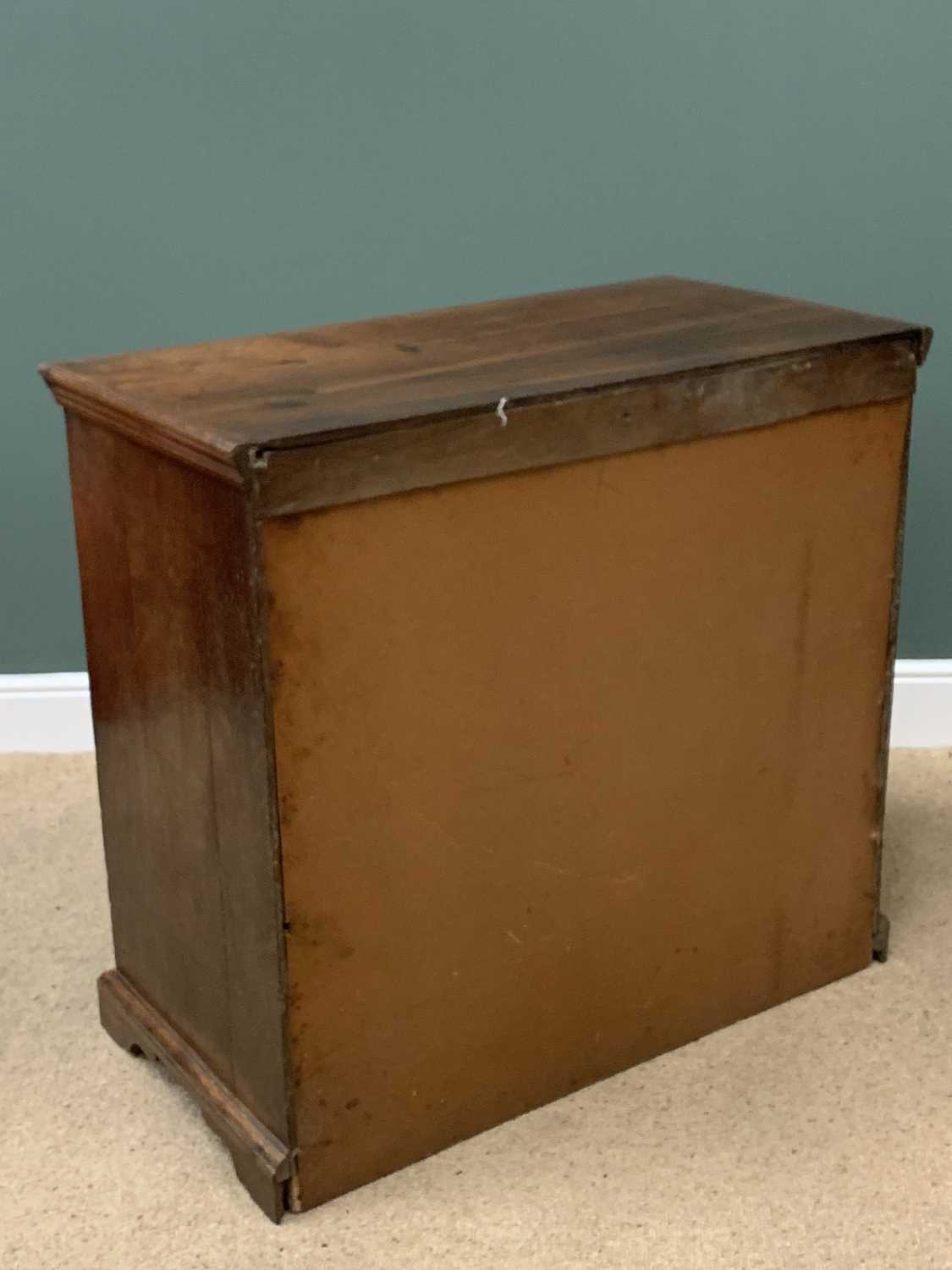 ANTIQUE OAK CHEST of two over three long drawers having brass swing handles and escutcheons, on - Image 3 of 3