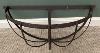 WROUGH IRON HAY RACK, 43cms H, 84.5cms W, 37cms D