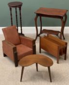 VINTAGE & LATER FURNITURE PARCEL (5) to include an Art Deco period rexine seated child's armchair