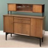 STYLISH NATHAN MID CENTURY CABINET TOP SIDEBOARD, teak with black supports to the cabinet top,