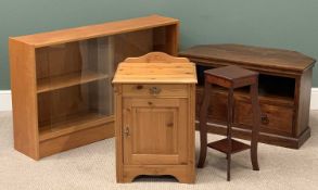 MID-CENTURY & LATER FURNITURE PARCEL (4) to include a teak bookcase with twin front sliding glass