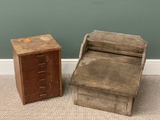 DICKENS STYLE TABLETOP DESK with stationery rack back and bordered slope over two lower drawers,