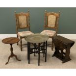 VINTAGE & LATER FURNITURE PARCEL (5) to include a pair of oak Bergere caned highback dining
