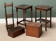 VINTAGE & LATER FURNITURE PARCEL (5) to include a reproduction three tier whatnot having carved