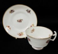 SWANSEA PORCELAIN BREAKFAST CUP & SAUCER, decorated with stylised gilt and purple stems, Swansea