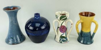 FOUR EWENNY POTTERY VASES, including floral painted vase and another (4)Provenance: collection of