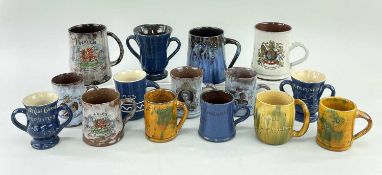 GROUP OF EWENNY POTTERY COMMEMORATIVES FOR QUEEN ELIZABETH II jubilee and coronation, plus Prince