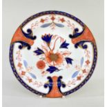 SWANSEA PORCELAIN JAPAN TRANSFER PLATE, Imari-style with iron red, cobalt blue and gilded scene, one