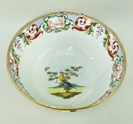 PEARLWARE POTTERY PUNCH BOWL, attributed to Thomas Pardoe, the body decorated with iron red