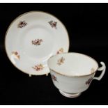 SWANSEA PORCELAIN BREAKFAST CUP & SAUCER, decorated with stylised gilt and purple stems, Swansea