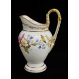 SWANSEA PORCELAIN CABARET CREAM JUG, of baluster form, with circular pedestal foot, upright collar