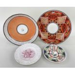 FOUR WELSH POTTERY ITEMS early 19th Century, comprising (1) Llanelly child's plate with moulded