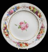 NANTGARW PORCELAIN PLATE decorated by William Billingsley with a border of alternating