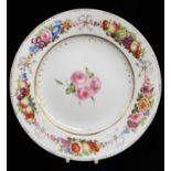 NANTGARW PORCELAIN PLATE decorated by William Billingsley with a border of alternating