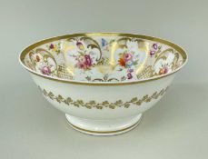 NANTGARW PORCELAIN SUGAR BASIN, of footed and flared form, the interior having stippled and