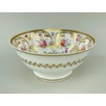 NANTGARW PORCELAIN SUGAR BASIN, of footed and flared form, the interior having stippled and