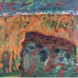 ‡ PATRICIA KELLY (contemporary) oil on canvas - entitled verso 'Fallen Rock '95', signed verso,