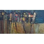 ‡ PETER OLIVER (1927-2006) oil on board - entitled verso on Redfern Gallery label, 'Houses St.