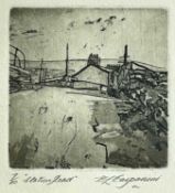 ‡ DAVID CARPANINI (b.1946) limited edition (7/20) etching - entitled 'Station Road', signed fully in